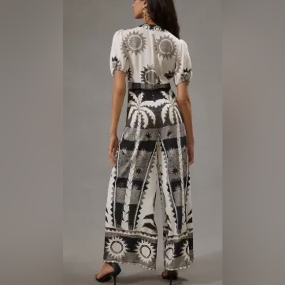 Farm Rio x Anthropologie Palm Trees/ Star/Sun Jumpsuit NWT Small - Picture 5 of 8